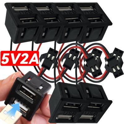 Dual-Layer USB Female Port Outlet Power Socket (Includes Cable Connector) Type-C Interface and USB Lamp Socket Charging Sockets
