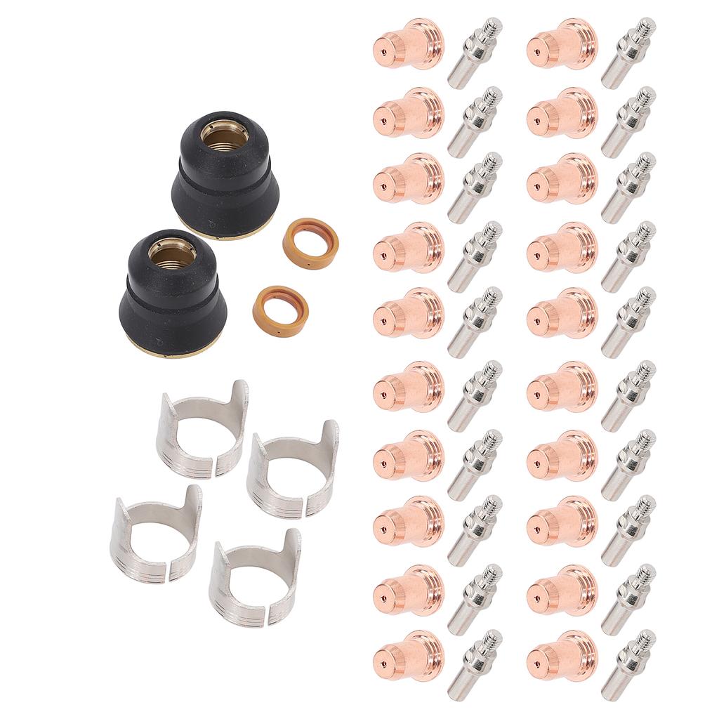 48 Pieces Set Cutting Torch Consumables IPT40 Tip Electrodes Nozzles Shield Cups Stand Off Guide