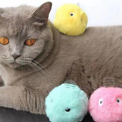 Jucării inteligente pentru pisici Minge interactivă Elfi Fleece Minge pentru pisici Jucării pentru antrenament Catnip Produs pentru animale de companie care sună la atingere