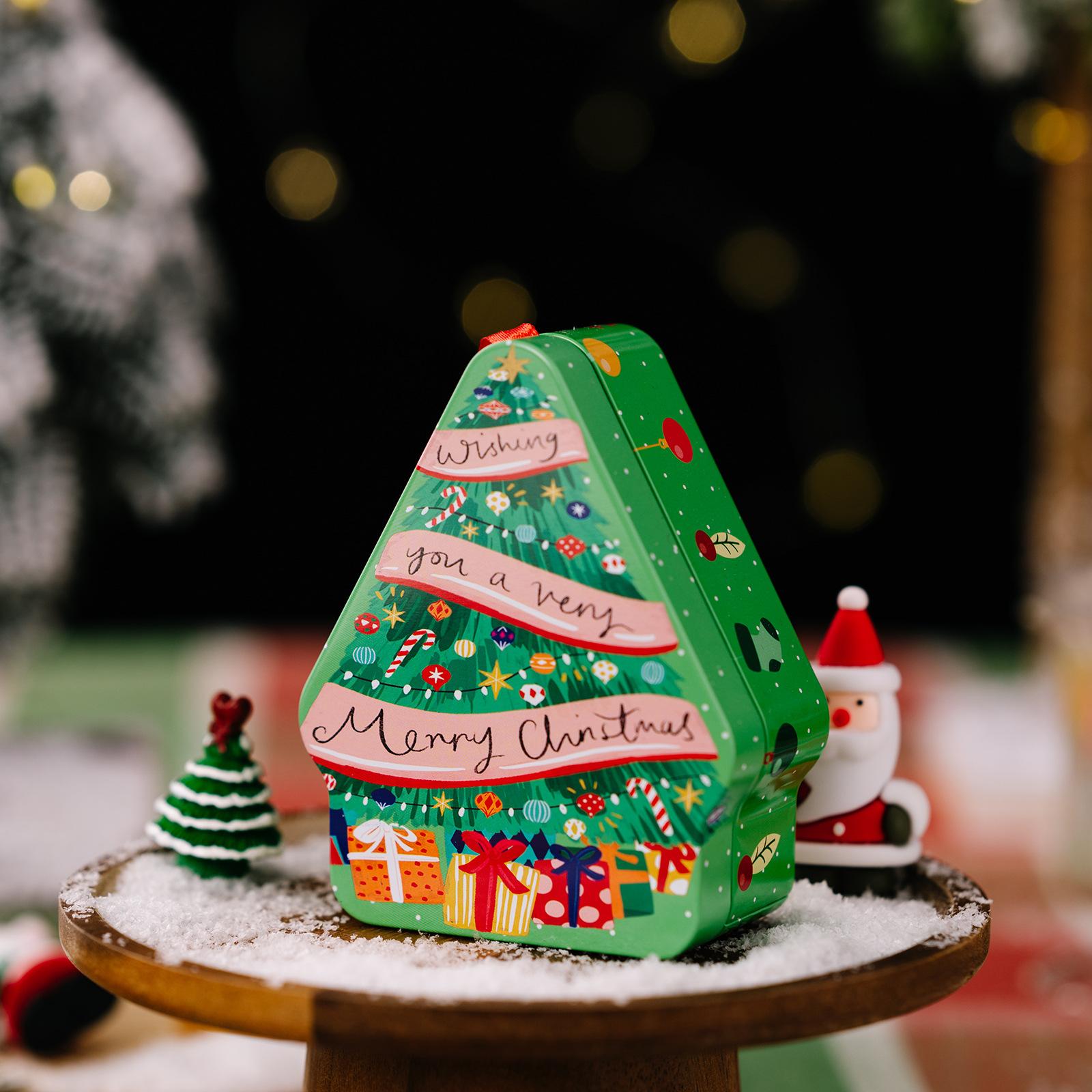 

Christmas Tin Gift Boxes Cartoon Printed Santa Snowman Candy Tinplate Case Cookie Storage Containers for Xmas Party Packaging 10x8x4cm