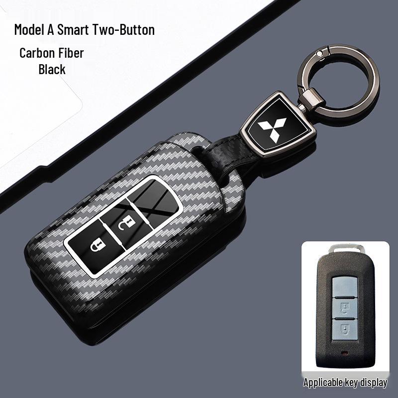 Mitsubishi Key Cover: Carbon Fiber Textured Full Coverage for Outlander, ASX, Escape, Lancer
