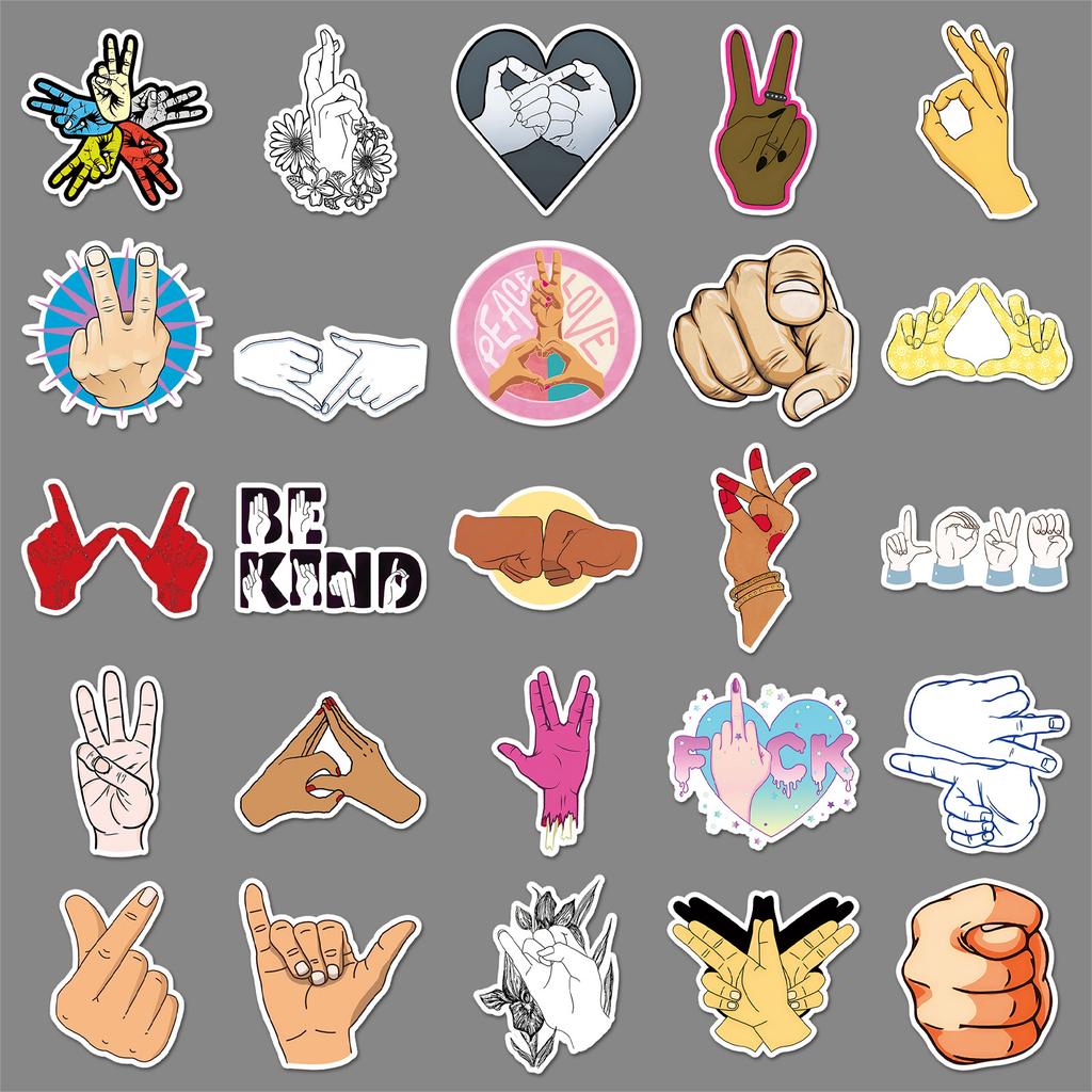 50 Geste Graffiti Aufkleber Personalisierte Kreative Herz Dekoration Handyhülle Computer Koffer Aufkleber