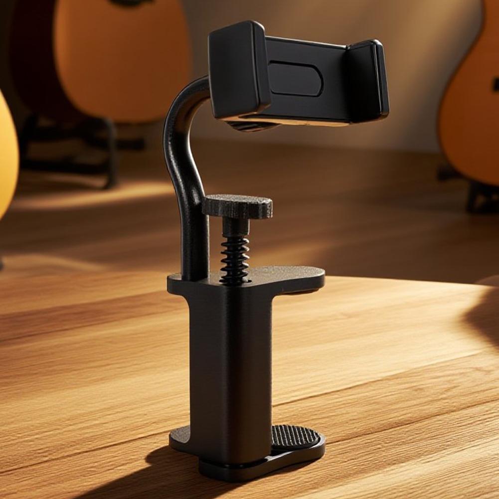 Guitar Phone Holder Hands-Free Adjustable Phone Support Multi-Purpose Thick Guitar Cellphone Mount for Drum Mobile Phone Bracket
