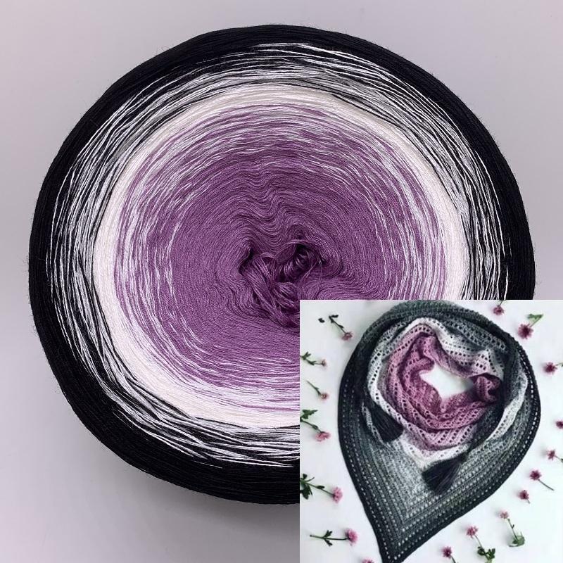 300g Mercerized Cotton Yarn Gradient Color Long Section Dyed Hand Wound Mixed Strand Cake Thread DIY Hand Knitted Shawl Scarf