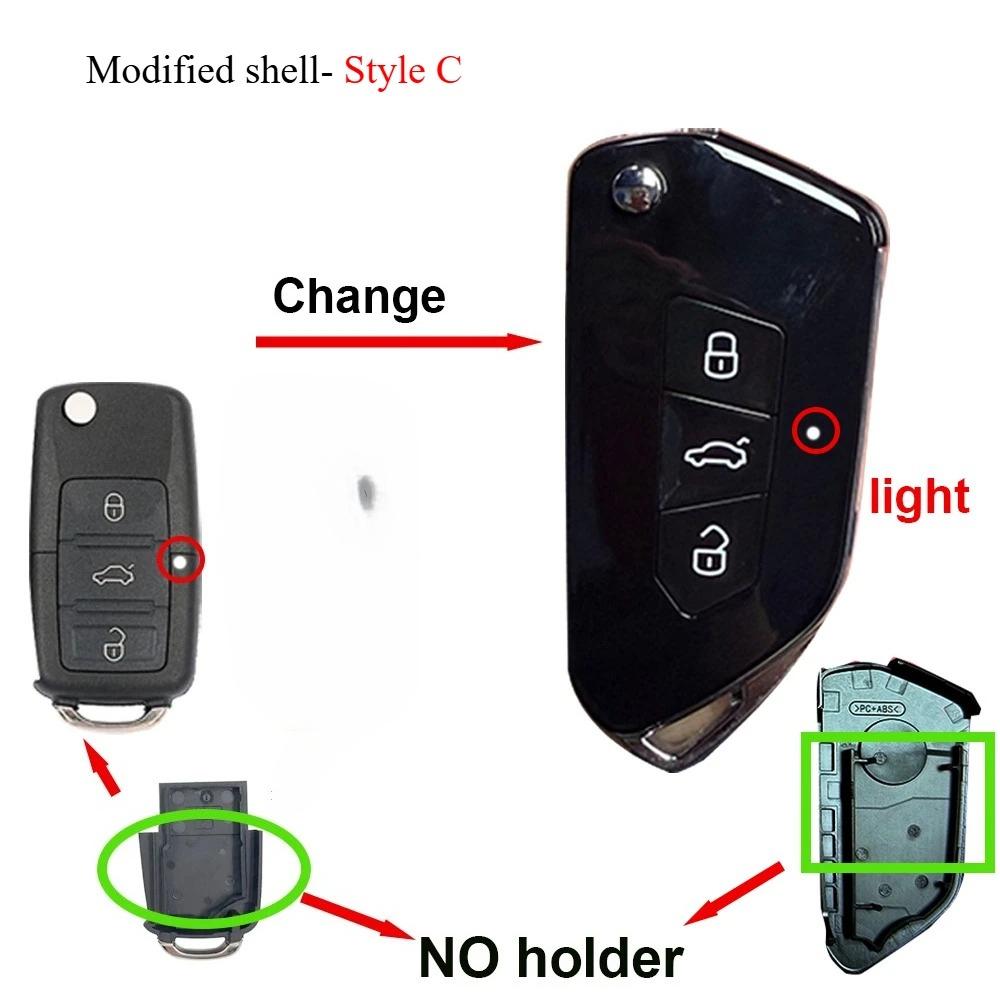 Upgrade Car Key Fob Case Shell Housing For Skoda Seat B5 Mk6 Caddy Tiguan Octavia For Volkswagen Jetta Golf Polo Passat Beetle