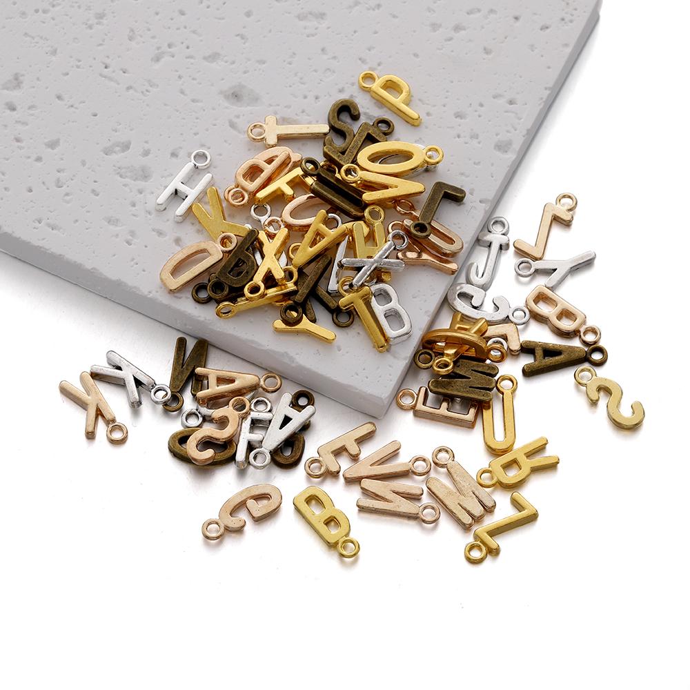 26-30Pcs 7X16 mm Alloy 26 Alphabet A-Z Letters Charms Pendants For DIY Bracelet Necklace Jewelry Making Supplies Accessories