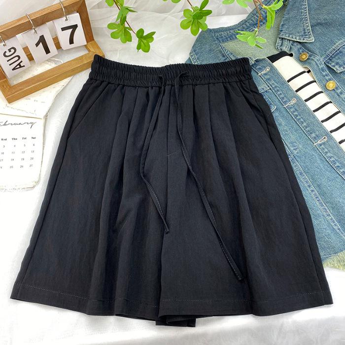 

Женские спортивные шорты из ледяного шелка, быстросохнущие, с высокой посадкой - Утягивающие, свободного кроя, эластичный пояс, легкие, широкие штанины, стиль пяти точек S