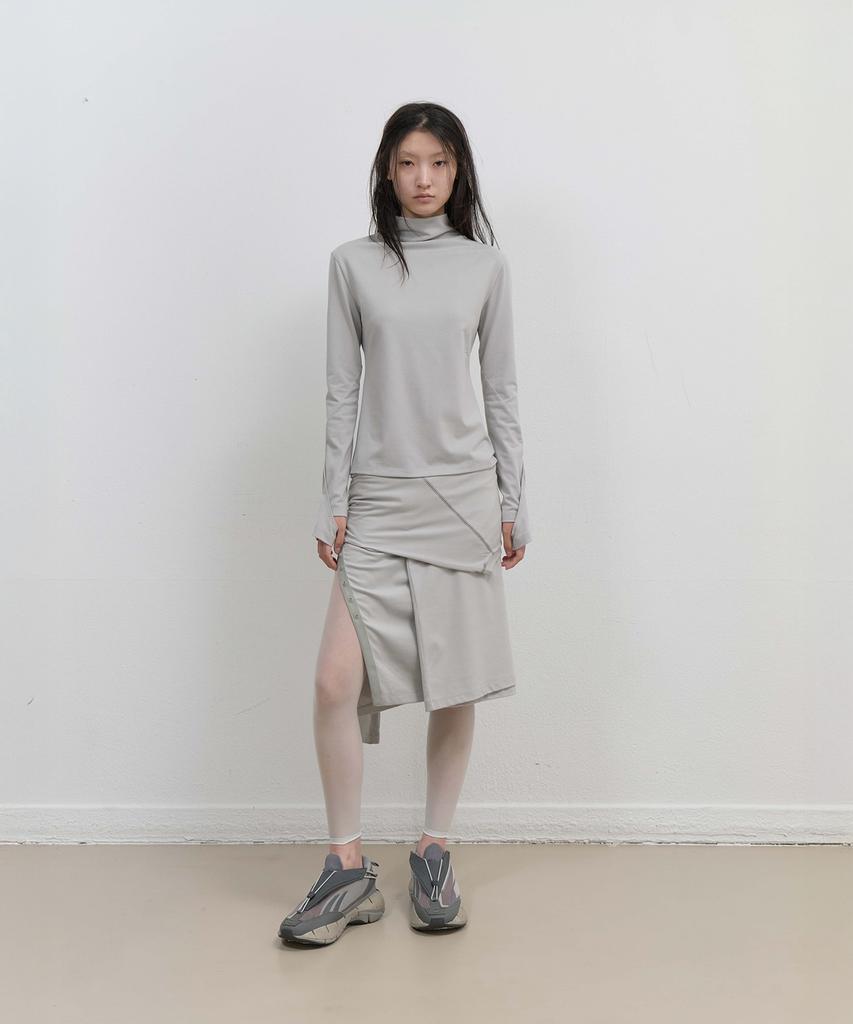 OJOS Mock Neck Tee / Mint Gray