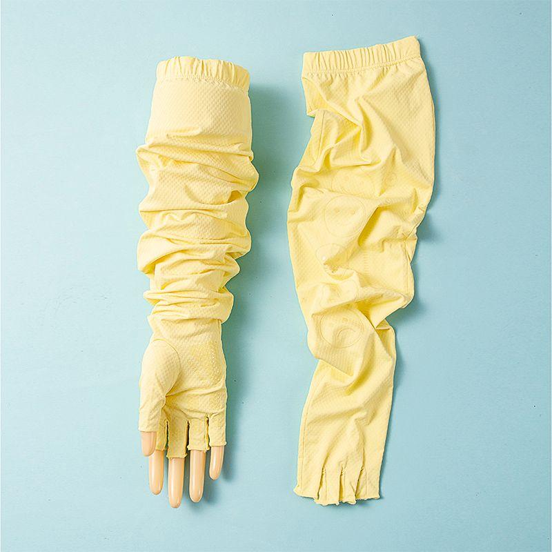 

Тонкие Длинные Солнцезащитные Перчатки Женские Защита от УФ-лучей Велоспорт и Вождение Нескользящие Открытые Половина Пальца Сенсорный Экран Рукава Ледяной Шелк Защита Рук Мужские Stereo Ice Silk Long fluorescent green One size