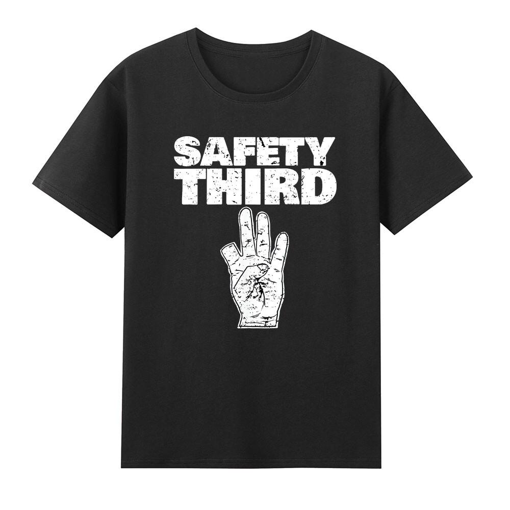 Safety Third Funny Missing Finger Safety Third Graphic Saying TShirt S