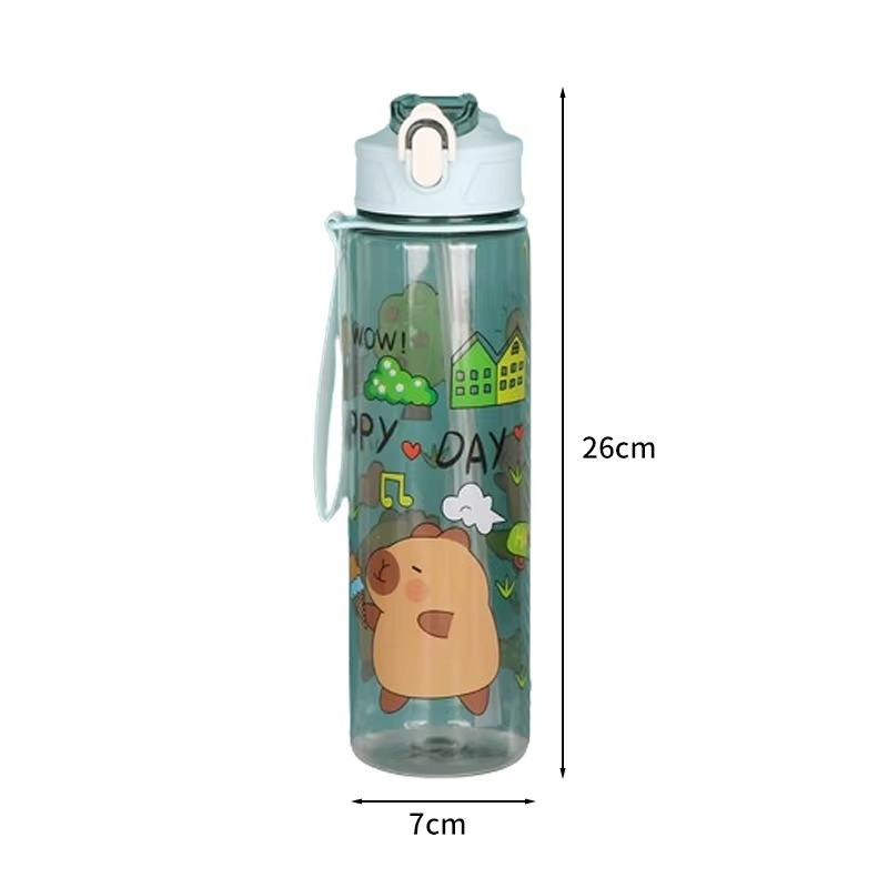800ML Kids Water Sippy Cup Creative Cartoon Cup with Straws Leakproof Water Bottle Outdoor Portable Children's Plastic Water Cup