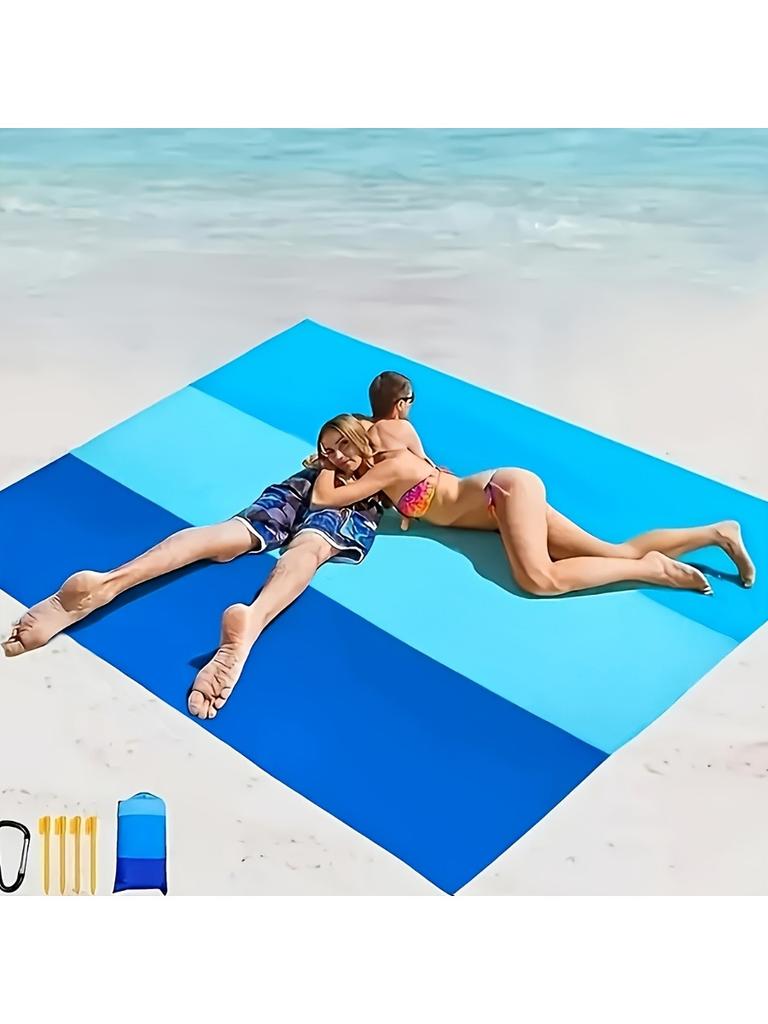Waterproof and sand-proof beach mat, suitable for 3 adults - Outdoor picnic mat, suitable for travel, camping and hiking.