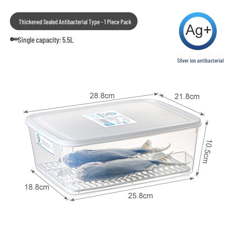 Plastic Japanese-Style Fresh-Keeping Box with Lid for Refrigerator Storage