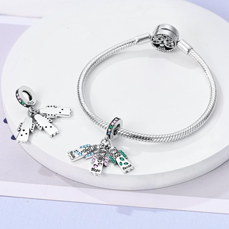 New 925 Silver Color Family Brothers and Sisters Charms Beads Fit Qikaola 925 Bracelets Fine DIY Birthday Jewelry