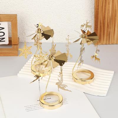 Romantic Creative Metal Hot Rotating Candle Holder Lamp Gold Christmas Candle Holder Home Party Wedding Party Candle Holder
