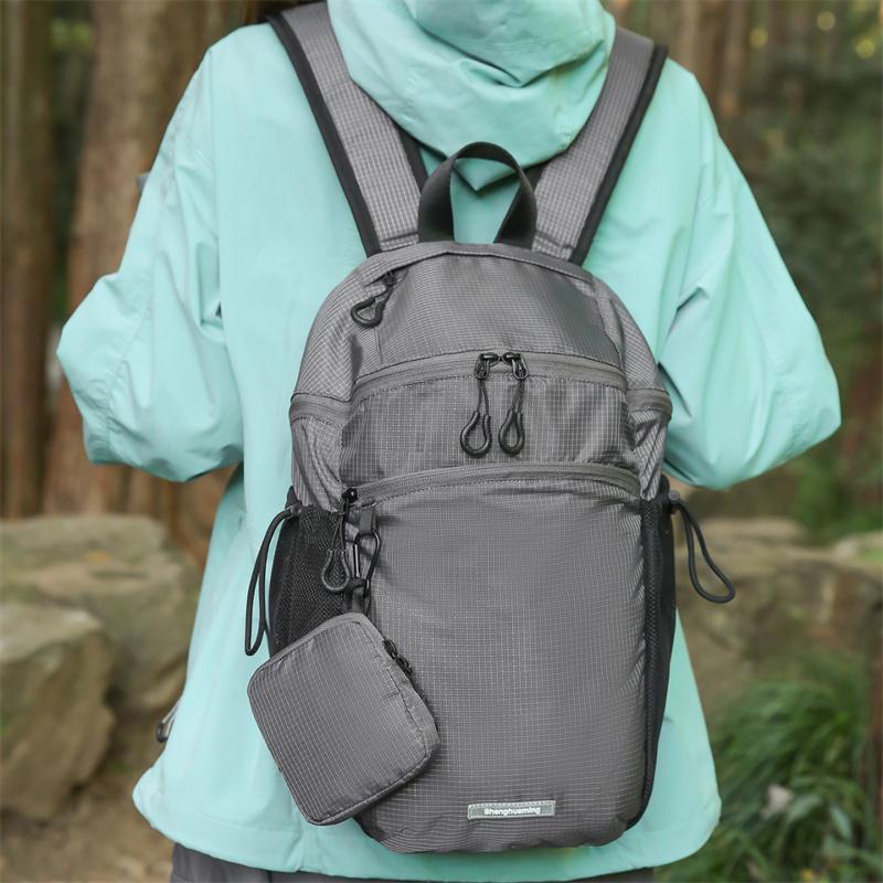 Outdoor Lightweight Travel Bag Unisex Sports Cycling Bag Solid Color Water-Repellent Backpack with Coin Purse