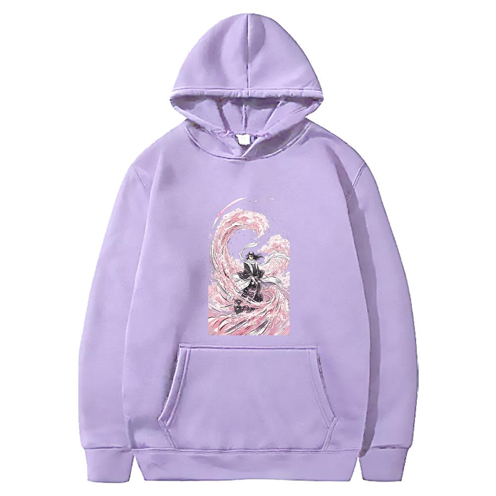 Japanese Anime BLEACH Hoodie Kuchiki Byakuya Printed Sweatshirt Men Women Clothing Long Sleeve Fleece Hooded Male Streetwear
