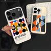 Geometric Bauhaus Art Phone Case For iPhone 16,15,14,13,12,11,Pro,XS,Max,Plus,Mini,SE4,E Black Matte Shockproof Cover