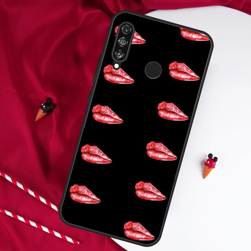 Kiss Me Lips Lipstick For Huawei Nova 12s 11i 12i 7i 8i Y73 Y70 Y90 Y60 Y72 Y61 Y91 9 10 SE P30 Pro P40 Lite Case