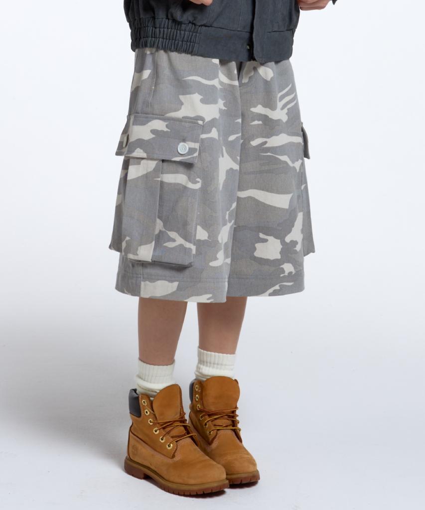 Callout New Year Cony Camo Two-Way Cargo Pants / Light Grey