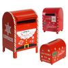 Christmas Letterbox Letters To Santa Metal Mailbox Christmas Decorative Red Mailbox for Home Indoor Outdoor Front Door Decoration Holiday Party