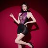 Sexy Women Lace Backless Tights Dress 6D 912 Pin Oil Shiny Glossy Mini Pencil Dresses Sheer See Through Maid Dress Patchwork