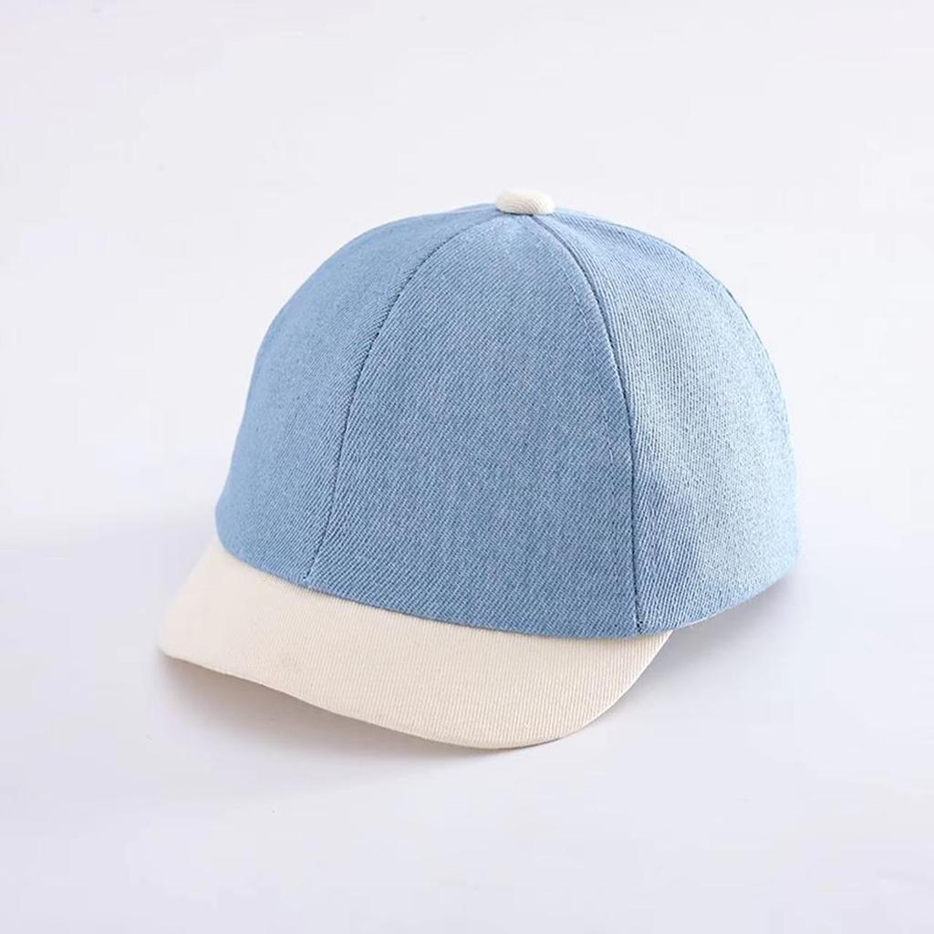 Baby Short Brim Duck Tongue Cap Patchwork Denim Infant Toddler Baseball Cap Summer Adjustable Kids Sun Visor Hat