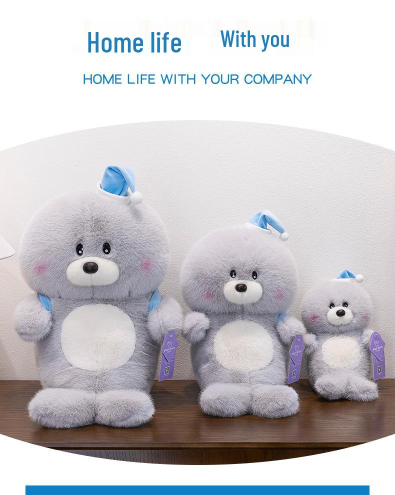 Adorable Sea Lion Plush Backpack - Cartoon Doll Sleeping Pillow for Kids and Girls