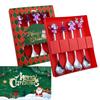 Set Regalo Cucchiaini da Caffè Forchette di Natale in Scatola con 1 Biglietto di Natale, Cucchiaino da Caffè Natalizio Forchette da Cena Cucchiaino da Dessert Stoviglie Regalo