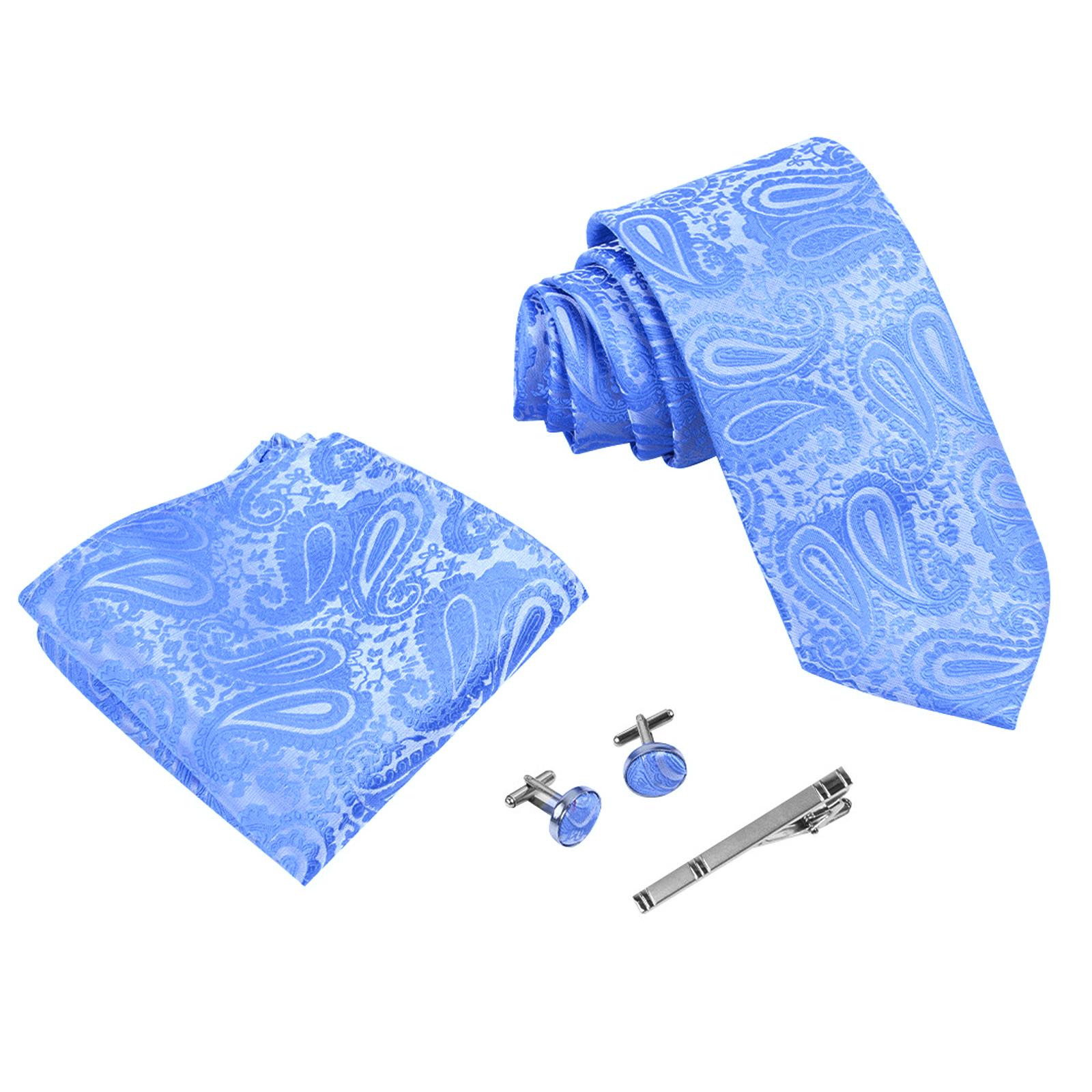 

Men s Tie Pocket Square Cufflink Tie Clip Set Business Formal Office Meeting Attire Wedding Party Clothing Accessories