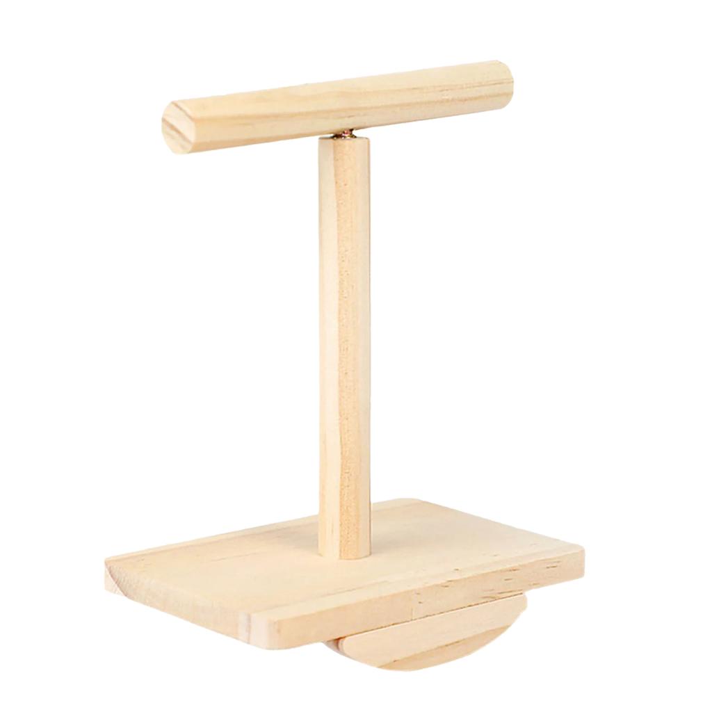 Parrot Rocking Stand Bird Toy Prickly Ash Wood Interactive Spinning Perch for Small To Medium Parrots