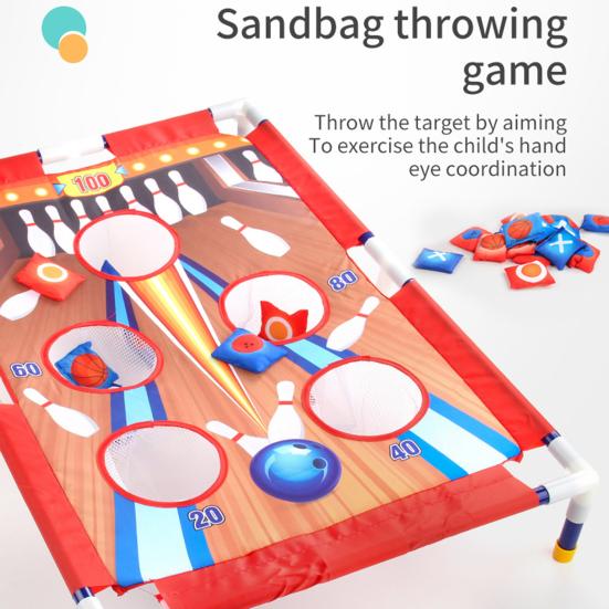 Zestaw do gry w rzut woreczkami do 6 otworów z woreczkami do