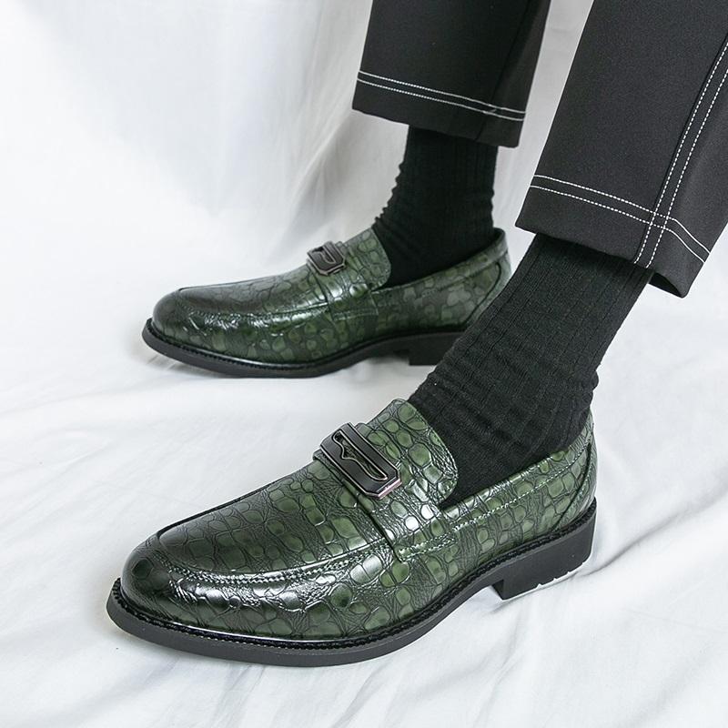 New Luxury Trend  Designer Men's Black Brown Green Wedding Forma Dress Shoes Male Slip On Penny Loafers Zapatos Hombre