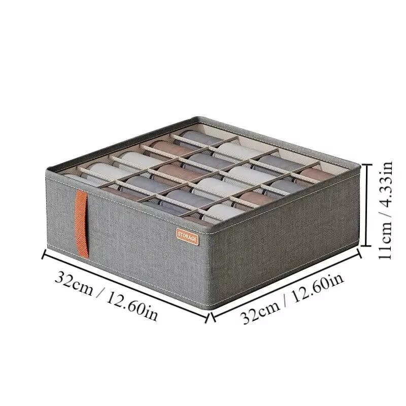 Cutie Depozitare Lenjerie de Corp 6-20 compartimente Gri Închis Organizator Șosete Sutiene Divizor Sertar Multifuncțional Clasificare Dulap Casnic