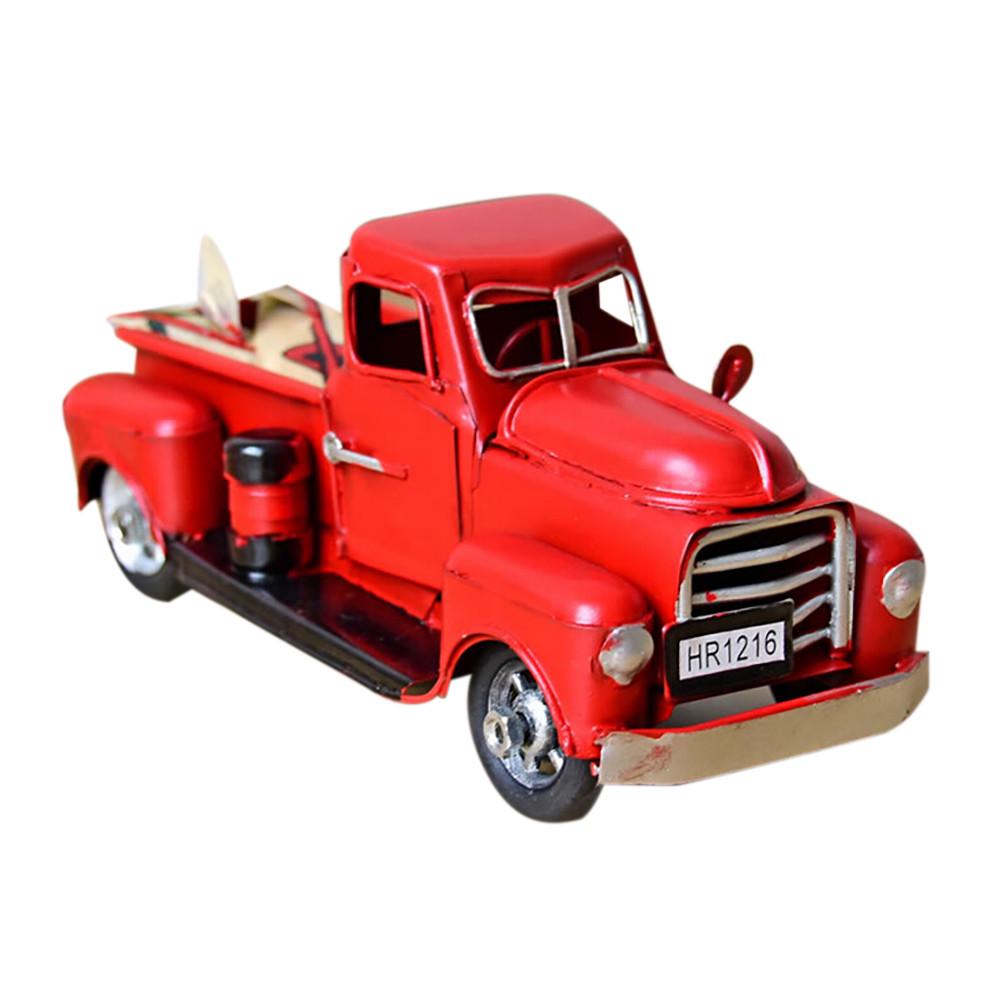

Vintage Metal Truck Christmas Ornament Kids Xmas Gifts Toy Table Top Decor червоний