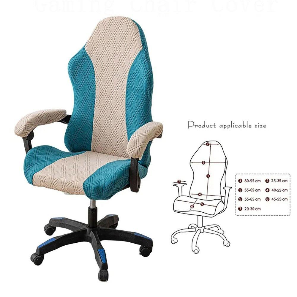 1Set Elastic Stretch Gaming Chair Cover Fleece Jacquard Office Computer Chair Chair Cover Set Dustproof With Armrest Cover