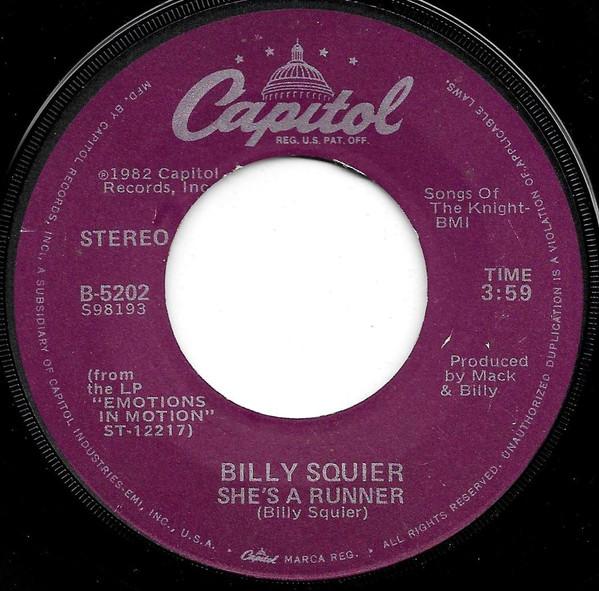 

7-дюймовая пластинка BILLY SQUIER Shes A Runner B5202 Capitol Records 1982 США Рок Б/у