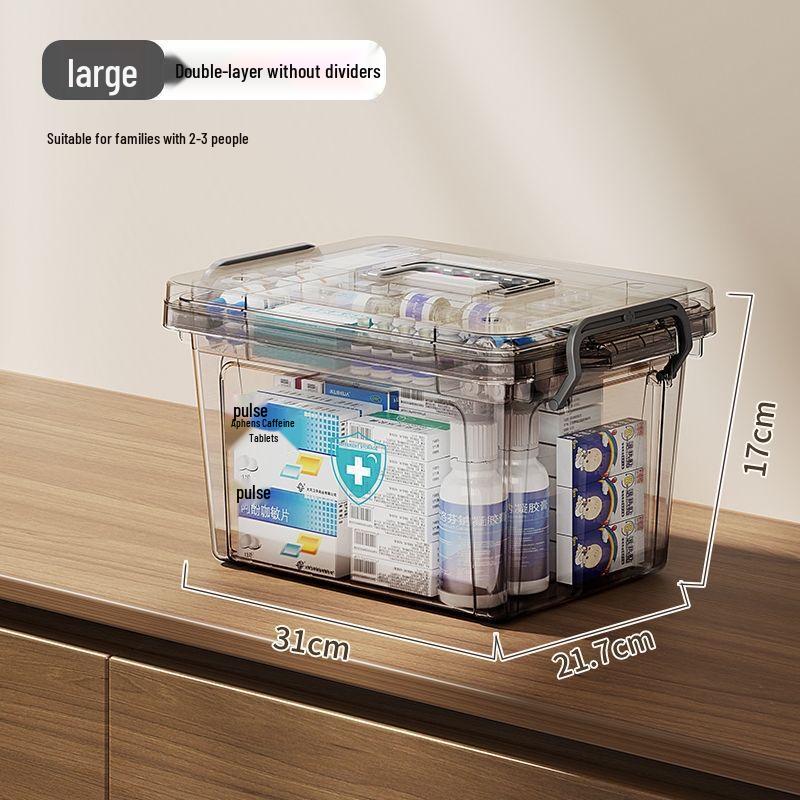 JunKaiWei Transparent Multi-layer Portable First Aid Storage Box