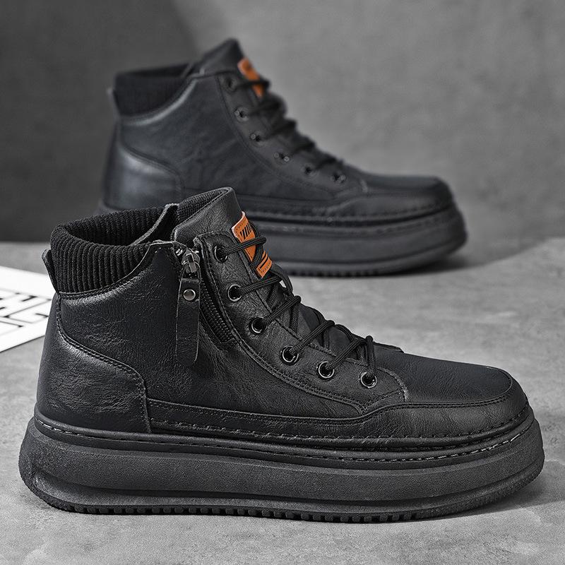 Best-selling Men s Shoes - New Style Casual Boots for Autumn and Winter Thick-soled Shoes 44 чёрный 2170₽