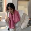 Live Korean Solid Color Scarf Versatile Wool Knitted Scarf Korean Winter Couple Men's and Women's Fashion