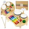 Stolik Muzyczny Edukacyjny Drewniany Cymbałki Perkusja Zestaw Montessori