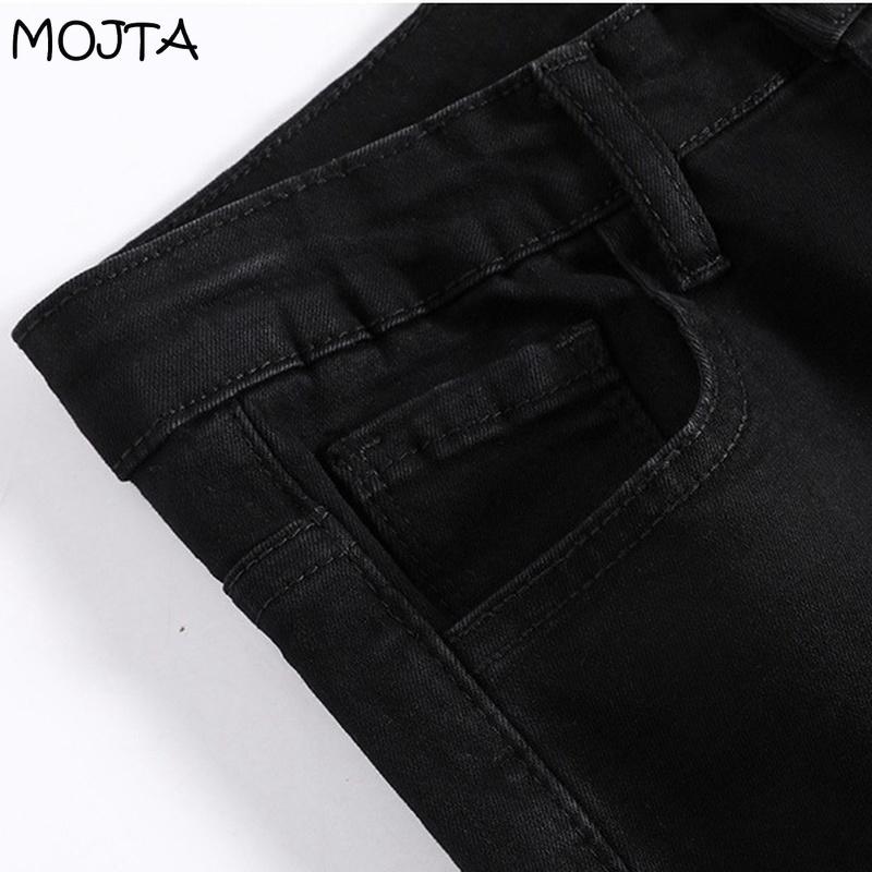 Fashion Spring Autumn All-match Blue Women Flared Jeans High Waist Denim Pants Stretch Slim Fit Trousers