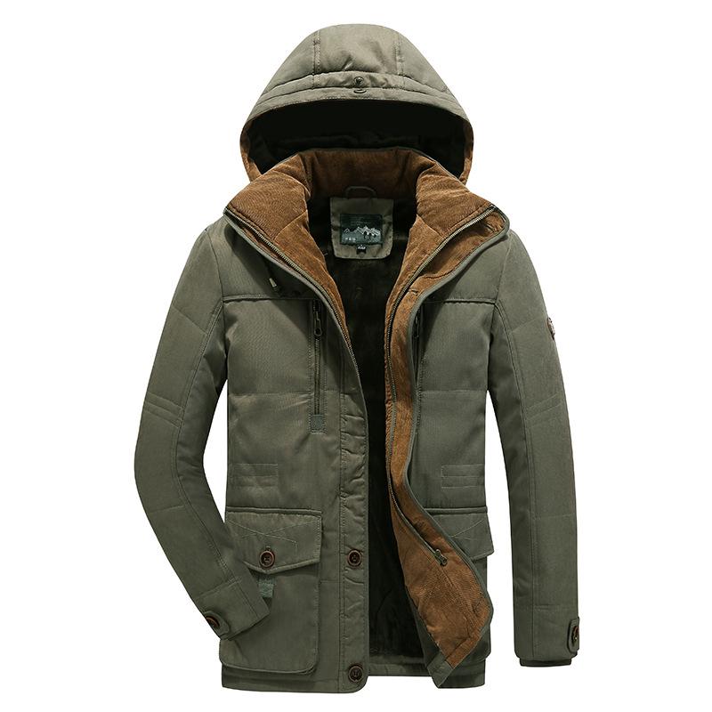 Winter Men's Cotton-padded Coat, Outdoor Thickened Velvet, Cold-proof and Warm Casual Large Size Cotton-padded Jacket Trendy