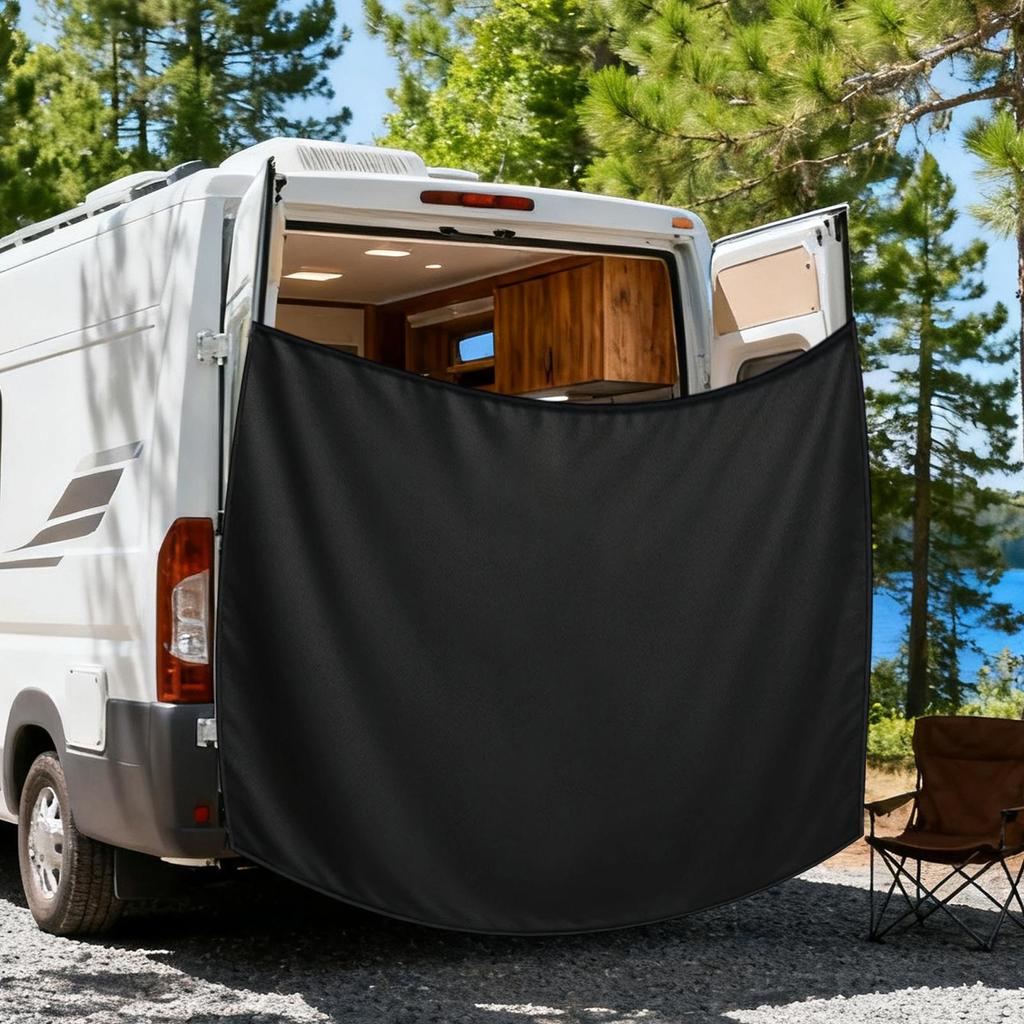 RV Rear Door Drapery Magnetic Waterproof Adjustable RV Privacy Drapery With Magnetic Hooks For Truck SUV Caravan Outdoor Travel