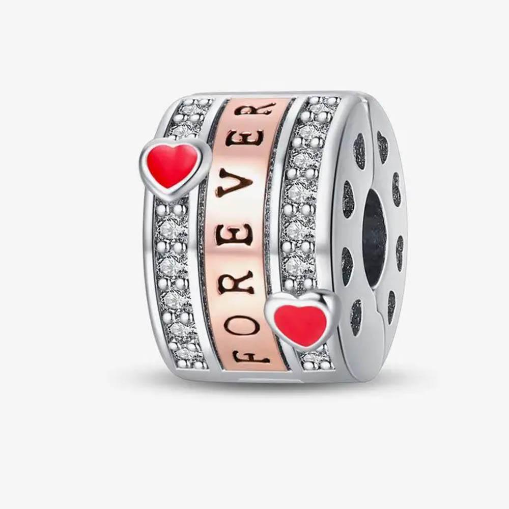 New In Color Zircon Angle Round Clip Bead Fit Pan Original Bracelet Women Copper Safety Chain Jewelry Gift