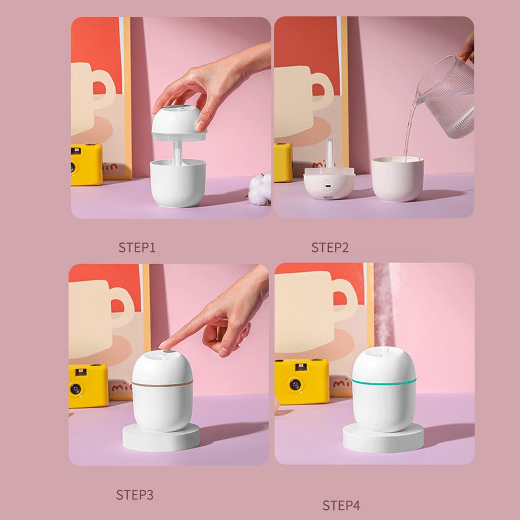 220ml USB Humidifier Atomizer Aroma Oil Diffuser Mute Air Humidifier with Night Lamp for Car Bedroom Cool Mist Sprayer