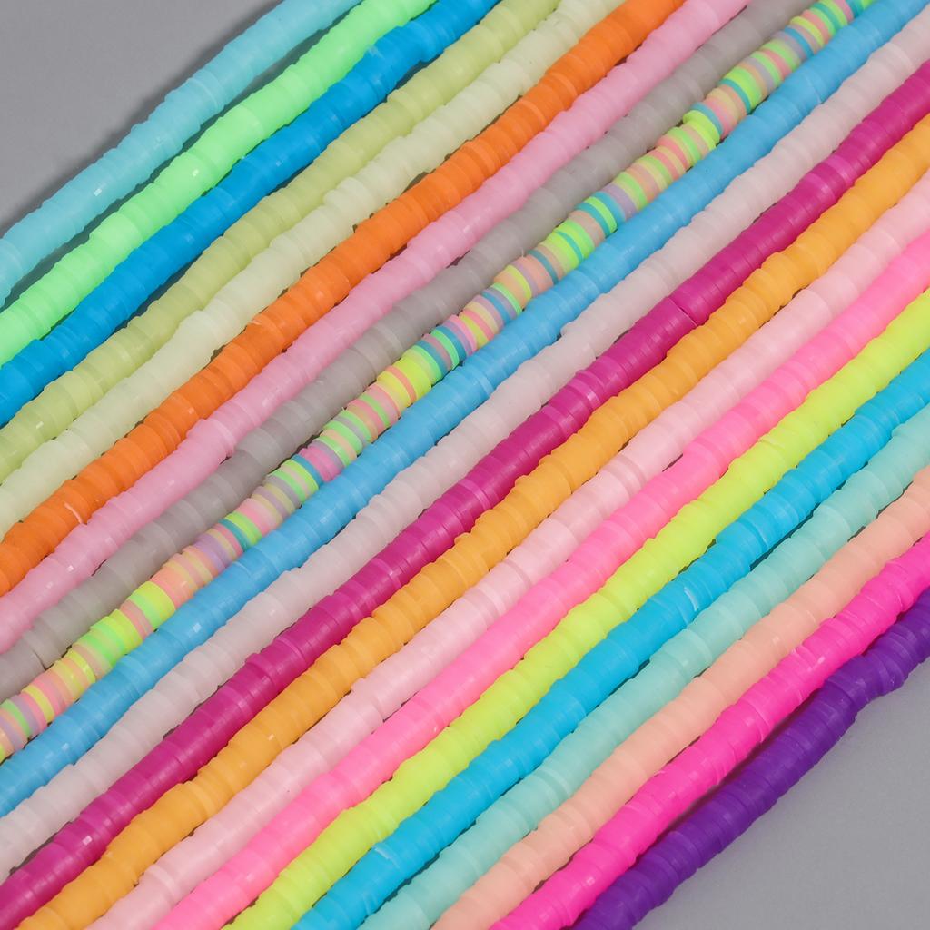 3500pcs 10 Strands Jelly Color Slice Polymer Clay Spacer Beads Chip Disk Heishi Beads For Jewelry Making DIY Handmade