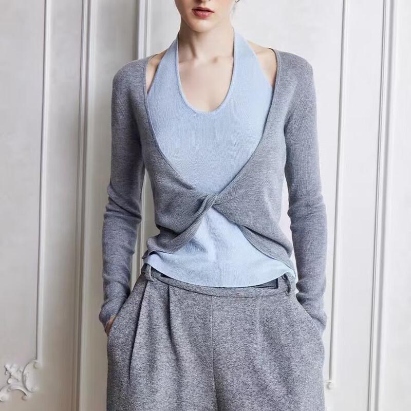 Firstview Women's Faux Two-Piece Knit Sweater