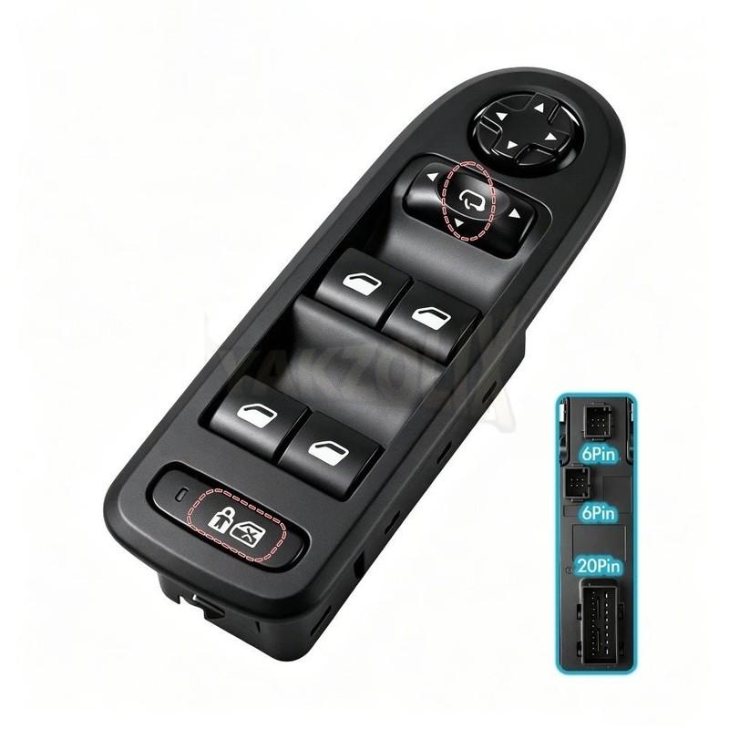 For Peugeot 308 408 508 Citroen C5 Front Left Master Power Window Switch Electric Glass Lifter Button Car Accessories 98053458ZE