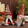 Knitted Pointed Hat Doll Ornament Christmas Creative Holding Cane Rudolf Faceless Doll Decoration Holiday Atmosphere Supplies